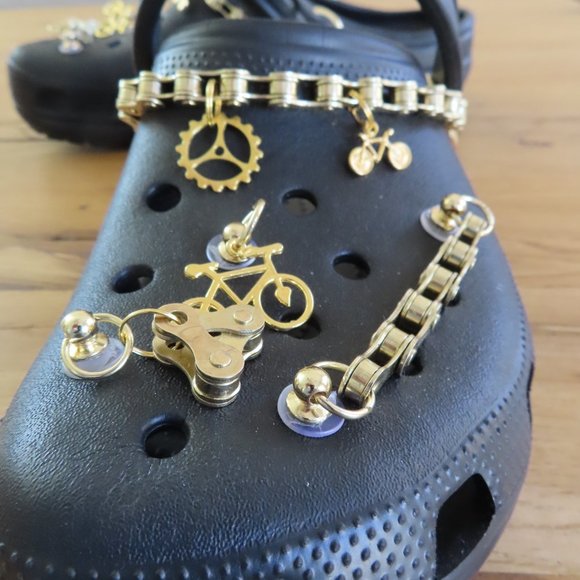 Bling Bling Next Level Shoe Game Adult Crocs Charms Pendants Chains Gold Set o 2 - Picture 7 of 7